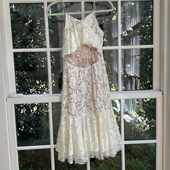 tracy reese flounce slip dress optic white - Picture 7 of 8